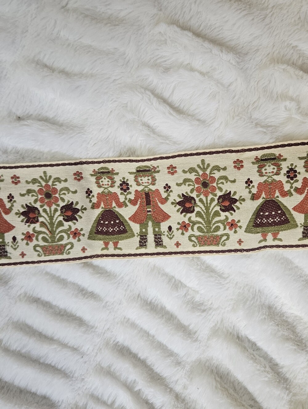 Vintage Embroidered European Ribbon Piece